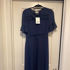 Reformation Woodson Dress Blue - Size 8